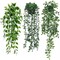 Artificial Indoor Faux Hanging Plants 3 packs (Style a) 3.6"D x 9.8"W x 7.5"H